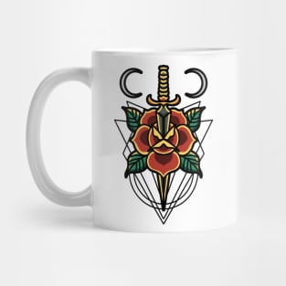 rose and dagger tattoo Mug